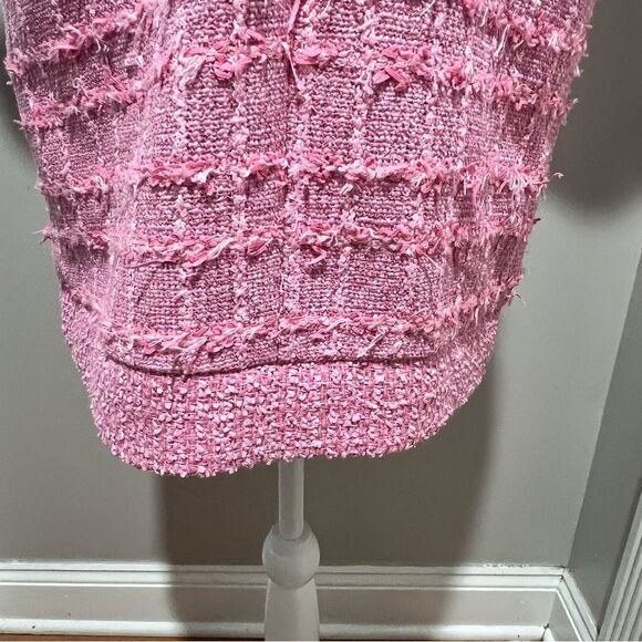NWOT NWOT Endless Rose Short-Sleeve Tweed Shift Mini Dress in pink size medium - Picture 11 of 16